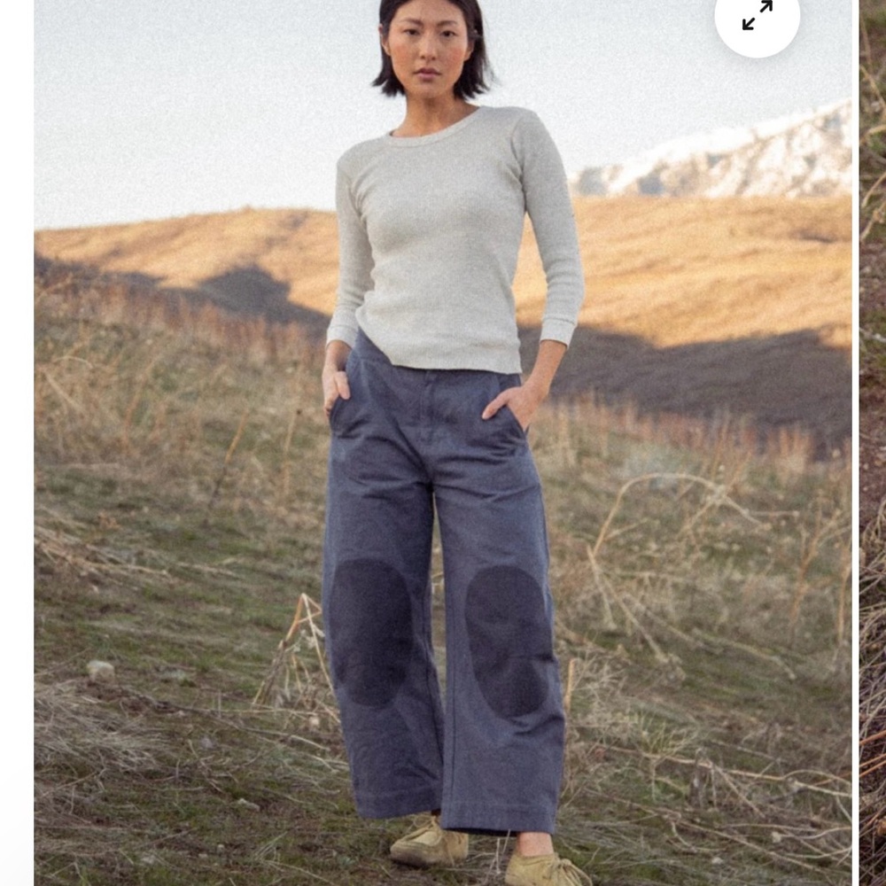 Women's Blue Wide-Leg Trousers